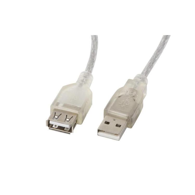 Kabel Lanberg CA-USBE-12CC-0018-TR (USB 2.0 M - USB 2.0 F 1,8m kolor biały)