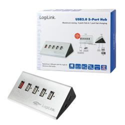 Hub USB LogiLink UA0224 5 portów USB2.0, biurkowy, aktywny