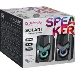 Głośniki Defender SOLAR 1 2.0 6W USB podświetlenie LED