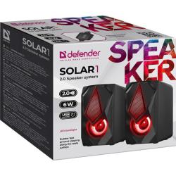 Głośniki Defender SOLAR 1 2.0 6W USB podświetlenie LED