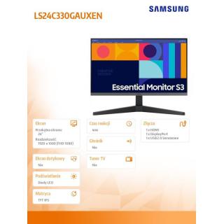 Monitor 24 cale LS24C330GAUXEN IPS 1920x1080 FHD 16:9 1xHDMI 1xDP 4ms(GT) 100Hz płaski 2 lata d2d