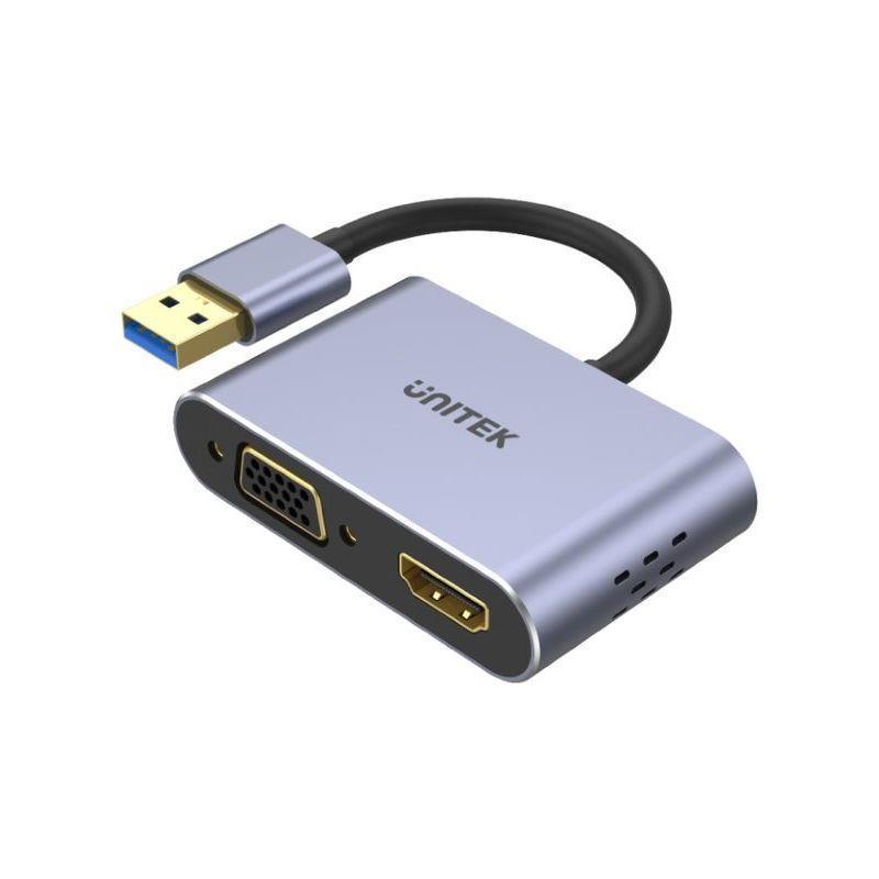 Kabel adapter Unitek V1304A USB-A - HDMI, VGA, fullHD