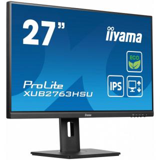 Monitor 27 cali ProLite XUB2763HSU-B1 IPS,100HZ,ECO,3ms,SLIM,HDMI,DP,2x USB3.22x2W,HAS(150mm),TCO,EPEAT