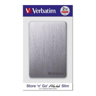 Dysk zewnętrzny Verbatim 2TB Store 'n' Go Alu Slim 2.5" (6,35cm) szary USB 3.0