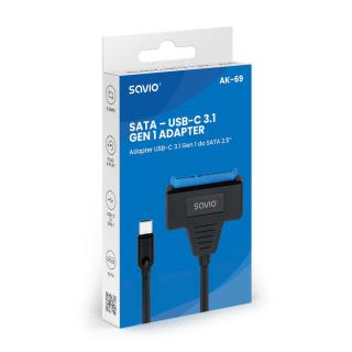 SAVIO ADAPTER USB-C 3.1 GEN 1 (M) - SATA (F) DO DYSKÓW 2.5" AK-69