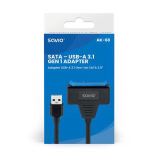 SAVIO ADAPTER SATA (F) - USB-A 3.1 GEN 1 (M) DO DYSKÓW 2.5" AK-68