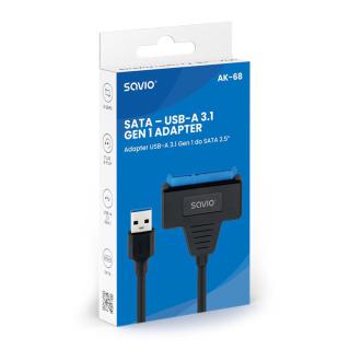 SAVIO ADAPTER SATA (F) - USB-A 3.1 GEN 1 (M) DO DYSKÓW 2.5" AK-68