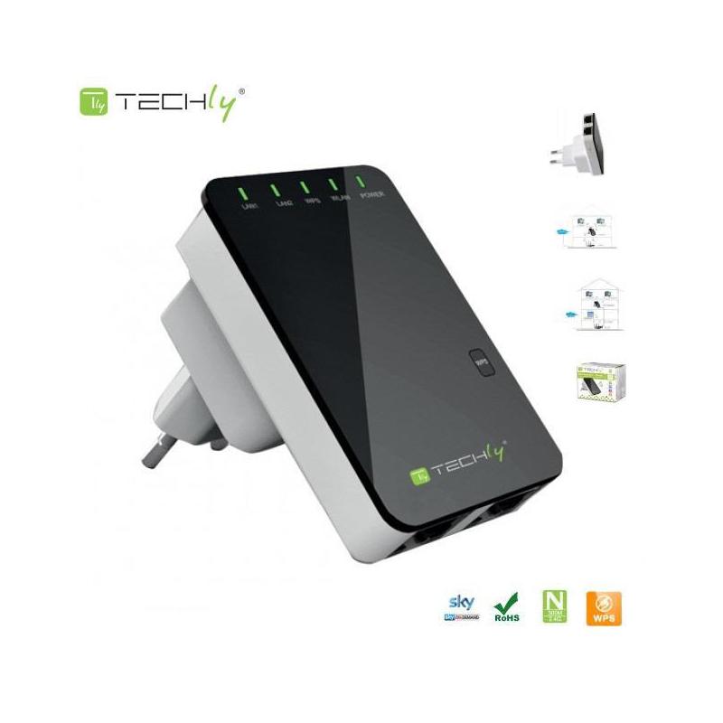 Wzmacniacz sygnału Wi-Fi Techly I-WL-REPEATER2 N300 Wall-Plug