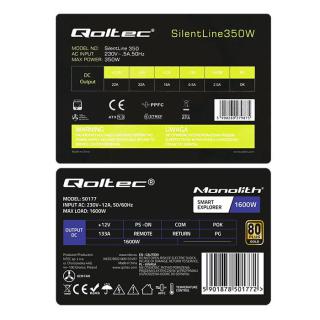 Qoltec Zestaw Zasilacz PCI-E Smart 1600W + ATX SilentLine 350W