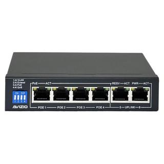 AVIZIO SWITCH NIEZARZĄDZALNY 4 PORTY RJ45 POE 1GB/S + 2...