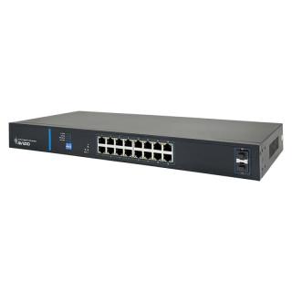 AVIZIO SWITCH NIEZARZĄDZALNY 16 PORTÓW RJ45 POE 1GB/S + 2 PORTY SFP UPLINK 1GB/S (BUDŻET MOCY 150W)