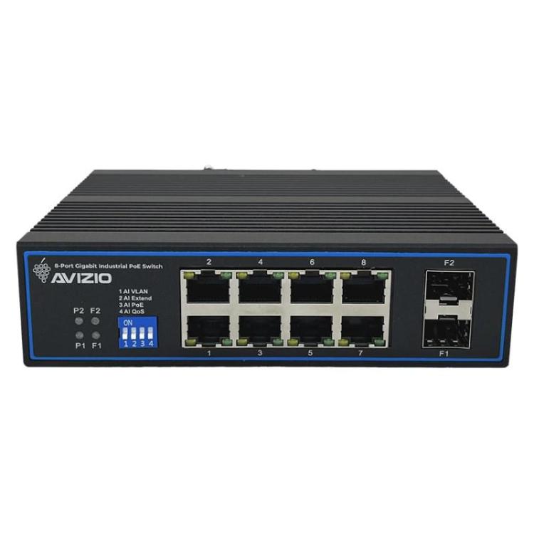 AVIZIO SWITCH NIEZARZĄDZALNY 8 PORTÓW RJ45 POE 1GB/S + 2 PORTY SFP UPLINK 1GB/S (BUDŻET MOCY 96W)