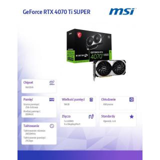 Karta graficzna GeForce RTX 4070 Ti SUPER 16G VENTUS 2X OC GDDRX6 192bit