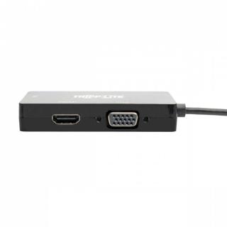 Wieloportowy adapter USB-C (M/3xF) 4K HDMI, DVI, VGA, HDCP. U444-06N-HDV4KB Czarny