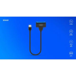 Adapter USB-C 3.1 Gen 1 (M) - SATA (F) do dysków 2.5 cala , AK-68