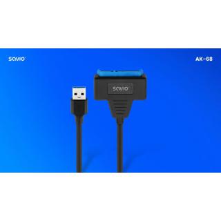 Adapter USB-C 3.1 Gen 1 (M) - SATA (F) do dysków 2.5 cala , AK-68