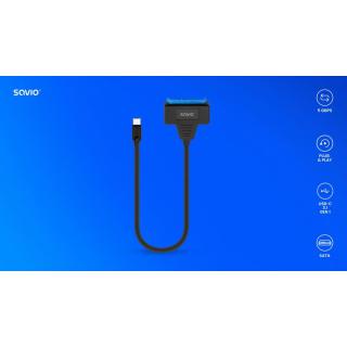 Adapter USB-C 3.1 Gen 1 (M) - SATA (F) do dysków 2.5 cala, AK-69