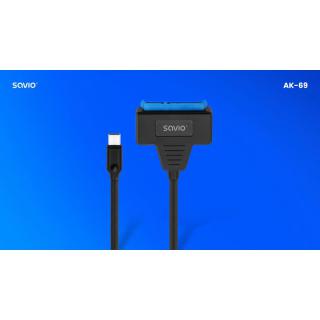 Adapter USB-C 3.1 Gen 1 (M) - SATA (F) do dysków 2.5 cala, AK-69