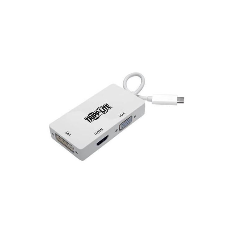 Wieloportowy adapter USB-C (M/3xF) 4K HDMI, DVI, VGA, HDCP U444-06N-HDV4K Biały