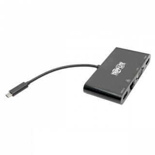 Wieloportowy adapter USB-C 4K HDMI, VGA, USB-A, GbE, HDCP U444-06N-HV4GUB Czarny