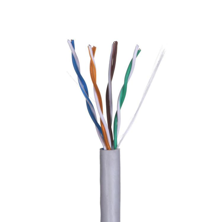 Kabel sieciowy A-LAN drut, 100% miedź KIU5PVC305NC (UTP 305m kat. 5e kolor szary)