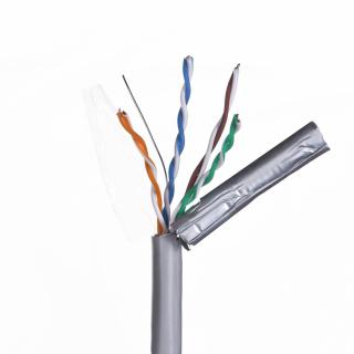 Kabel sieciowy A-LAN drut, 100% miedź KIF5PVC305Q (FTP 305m kat. 5e kolor szary)