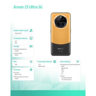 Smartfon Armor 23 Ultra 5G 6,78' 12/512GB IP68/IP69K 5280 mAh DualSIM pomarańczowy