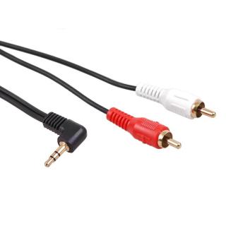 Przewód mini jack 3,5mm kątowy 2RCA 15m MCTV-828 Czarny