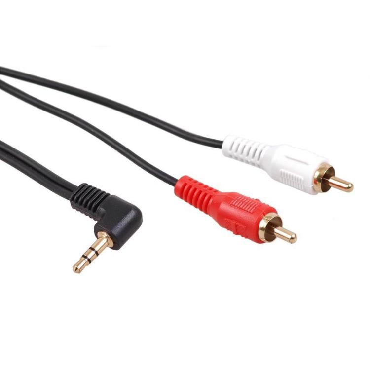 Przewód mini jack 3,5mm kątowy 2RCA 15m MCTV-828 Czarny