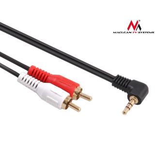 Przewód mini jack 3,5mm kątowy 2RCA 15m MCTV-828 Czarny