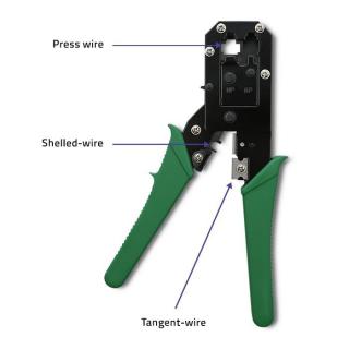 Modułowa zaciskarka do cięcia i zaciskania kabli Ethernet 8P 6P