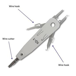 Uderzeniowy zaciskacz do złącz i cięcia kabli sieciowych