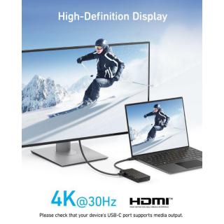 Hub 332 USB-C 5w1 4K HDMI Single Display czarny