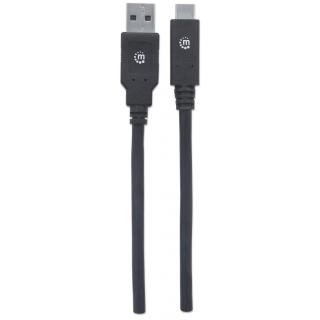 Kabel Manhattan USB-C 3.1 Gen1, USB C/USB A M/M 2m czarny