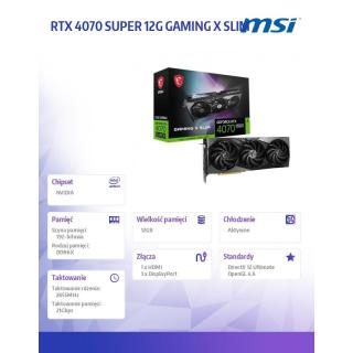 Karta graficzna RTX 4070 SUPER 12G GAMING X SLIM GDDRX6 192bit