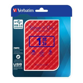 Dysk zewnętrzny Verbatim 1TB Store 'n' Go 2.5" czerwony USB