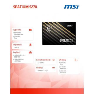 Dysk SSD SPATIUM S270 240GB 2,5 cala SATA3 500/400MB/s