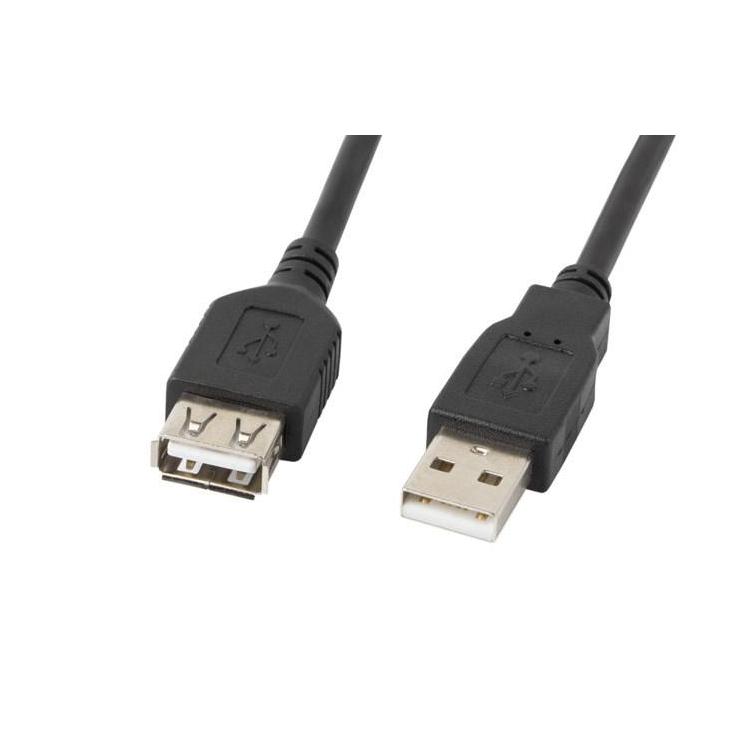 Kabel Lanberg CA-USBE-10CC-0007-BK (USB 2.0 M - USB 2.0 F 0,7m kolor czarny)