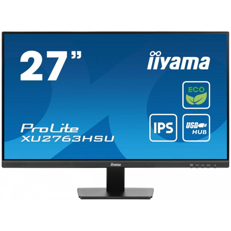 Monitor 27 cali ProLite XU2763HSU-B1 IPS,100HZ,ECO,3ms,SLIM,HDMI,DP,2x USB3.2 TCO,EPEAT