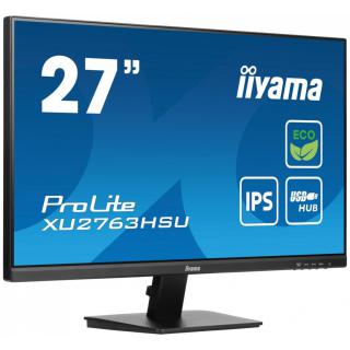 Monitor 27 cali ProLite XU2763HSU-B1 IPS,100HZ,ECO,3ms,SLIM,HDMI,DP,2x USB3.2 TCO,EPEAT