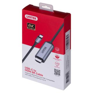 UNITEK KABEL ADAPTER USB-C - HDMI 2.1 8K 60HZ 1,8M