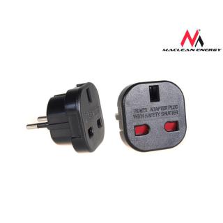 Adapter zasilania Maclean MCE72 UK na wtyk EU, czarne