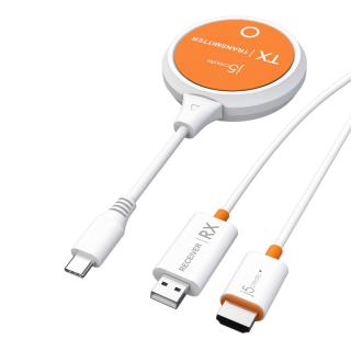 Nadajnik i odbiornik audio/video bezprzewodowy j5create ScreenCast USB-C Wireless Display HDMI Extender kolor biały JVAW62-N