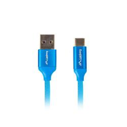 Kabel USB 2.0 Lanberg Premium CM - AM 1,8m niebieski QC 3.0