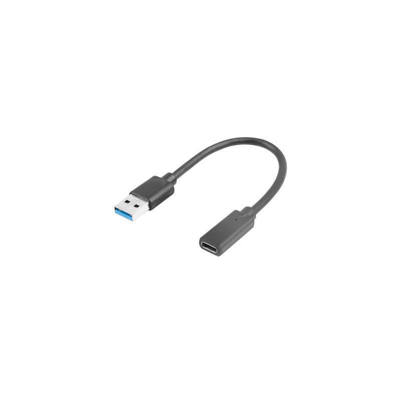 Kabel USB 3.1 Lanberg USB type-C(F) 3.1 - USB-A(M) 0,15m czarny