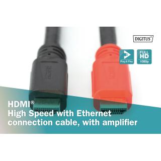 Kabel HDMI DIGITUS Highspeed Eth. 1.4 GOLD Typ A, M/M ze wzmac. 10m Black