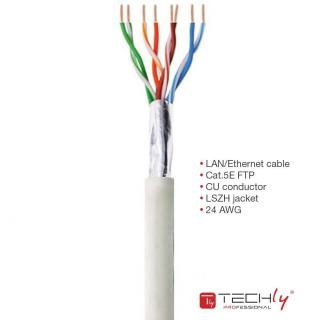 TECHLY KABEL SKRĘTKA CAT5E F/UTP DRUT MIEDŹ LSZH 3