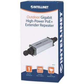 INTELLINET GIGABITOWY EXTENDER SYGNAŁU POE/POE+ 1-