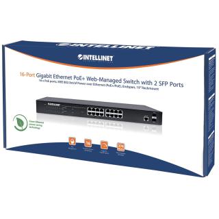 INTELLINET SWITCH GIGABIT ZARZĄDZALNY 16X RJ45 POE