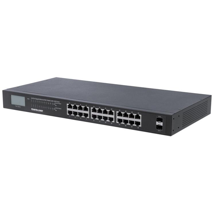 INTELLINET SWITCH GIGABIT 24X RJ45 POE+, 2X SFP, W